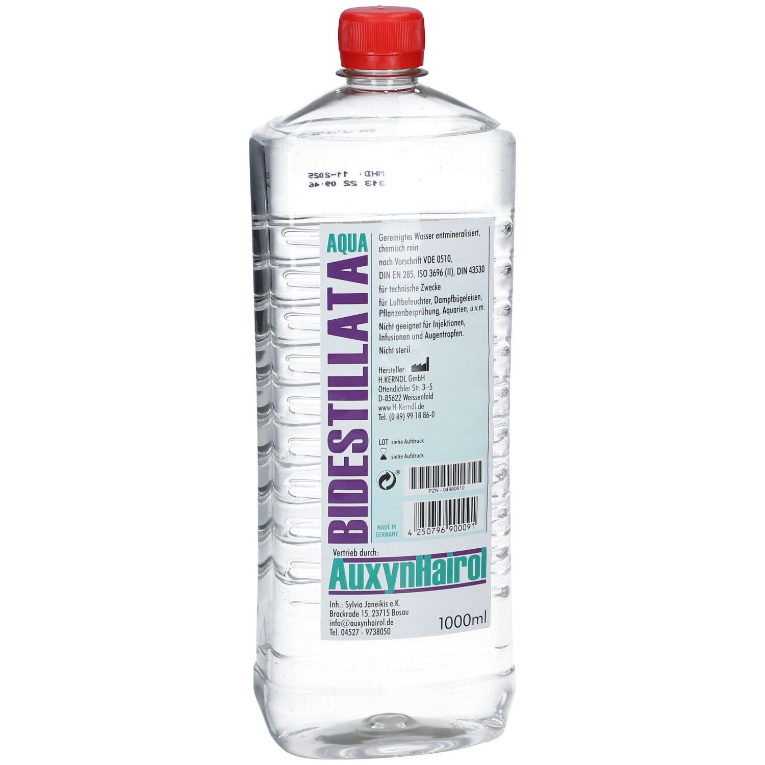 Destiliertes Wasser Bidest 1000 ml Flüssigkeit