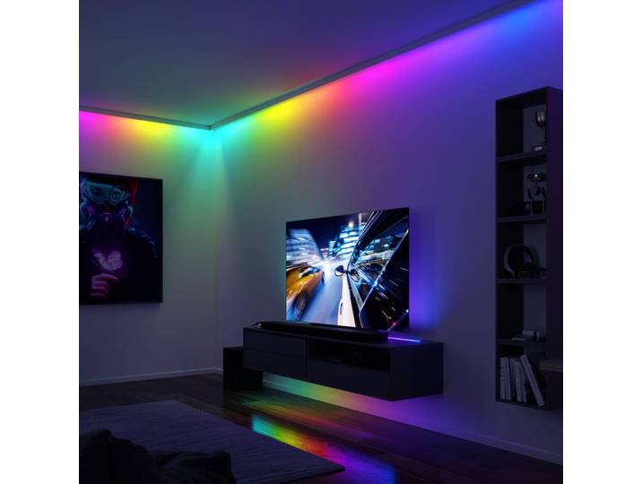 Paulmann EntertainLED LED-Strip, RGB, Set, 3m EntertainLED, dimmbar, weiß / opal, für Wohn- / Esszimmer, Kunststoff, Modern