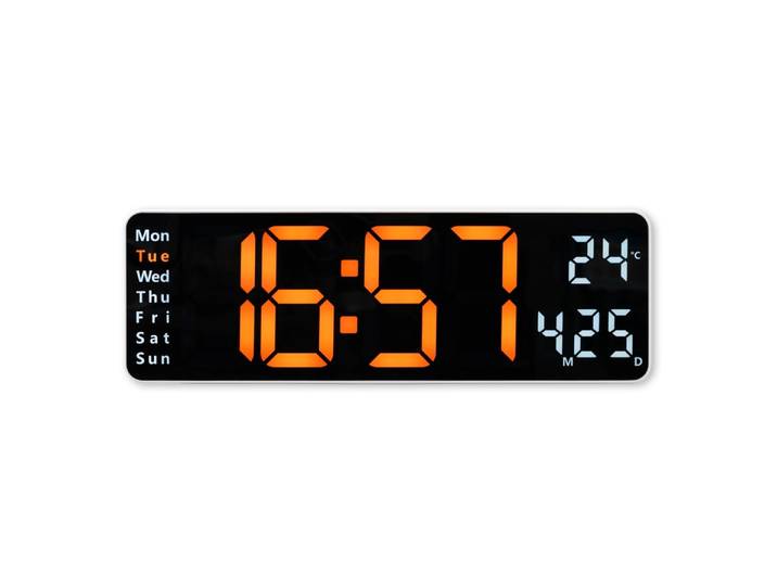 Uhr HAMA Digitale Wanduhr Santa Cruz , Weiß , weiß, Wanduhren, Uhr, Tischuhr mit Thermometer, Fernbedienung