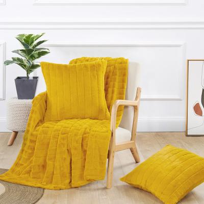 Home Soft Things FakeFur Throw & 2 Pillow Shell Combo Set
