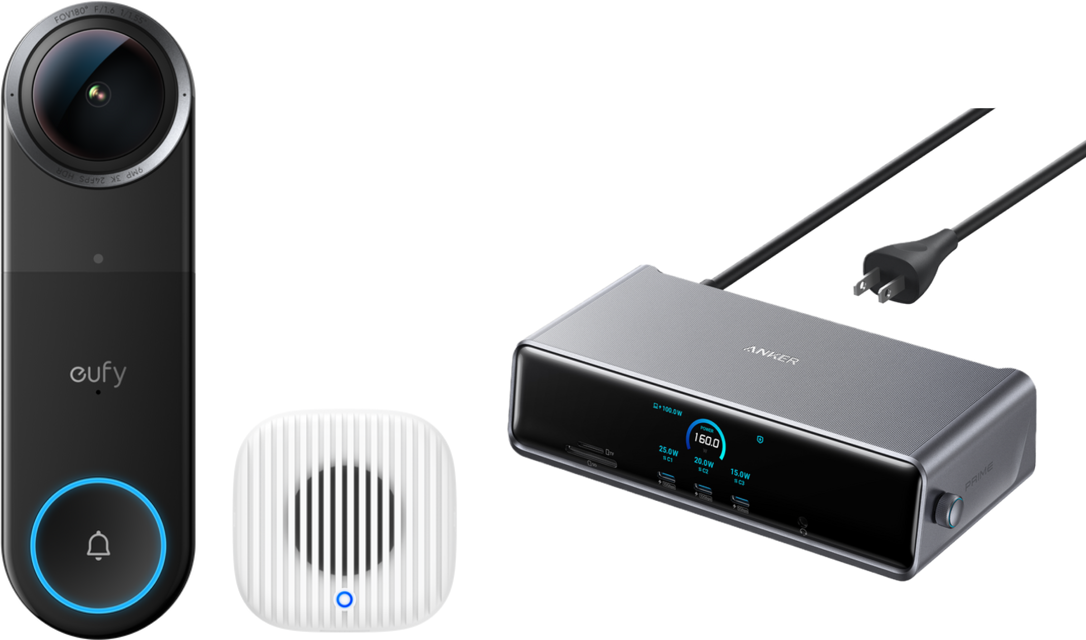 Remote Work Productivity Kit   eufy Doorbell S4 + Anker Prime Docking Station