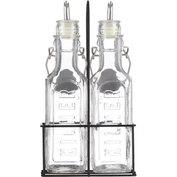 Kilner, Ölspender + Essigspender, Essig/Öl Spender Set mit Halterung 2x 0.3 l (300 ml)