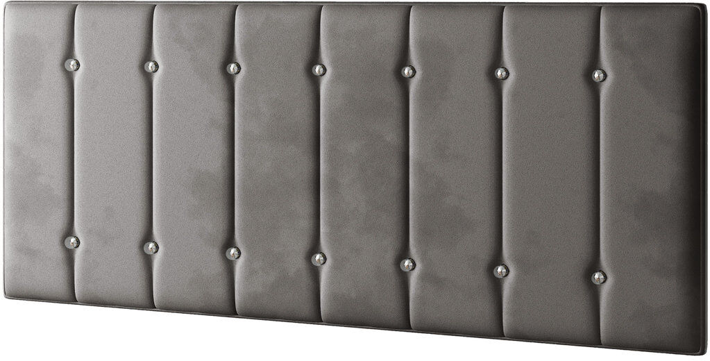 Fairmont Park Chiesa Upholstered Velvet Panel Headboard Grey Single (3')