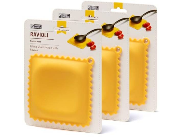 Monkey Business Ravioli Löffelablage, 3 Stück, coole Küchenhelfer, süßes Küchenzubehör, aus einer Sammlung von verschiedenen Nudel-förmigen einzigartigen Gadgets