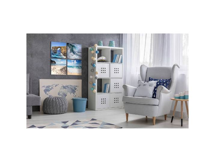Bild Beauty of Ocean 4-teilig Leinen Blau 40 x 40cm