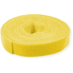 VALUE Klettband auf Rolle, 10mm, gelb, 25 m
