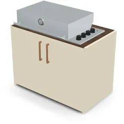 Brabura Box-Q 4-Brenner Edelstahl - Iron Corten / Perle Blanche / Holzgriff