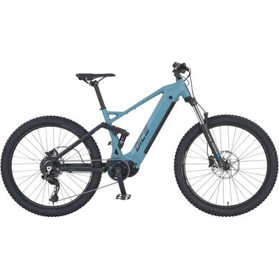 E-Bike PROPHETE "Dice 4.0" Gr. 44, blau (grau, schwarz), Elektrofahrräder, 44cm, 27,5 Zoll (69,85cm), Pedelec, Elektrofahrrad für Damen und Herren, MTB