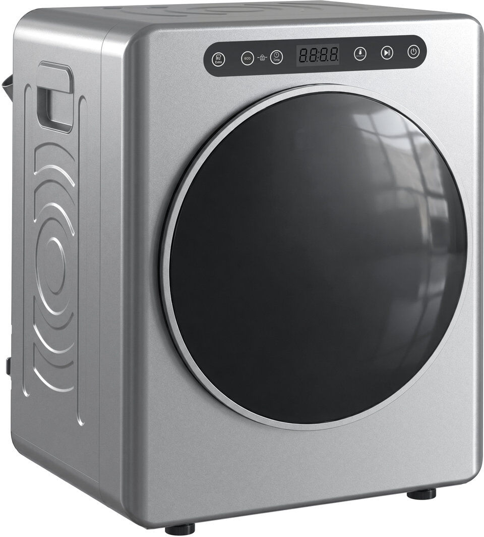 HOMCOM Laundry 5 kg Portable Vented Tumble Dryer Machine with Timer, Silver Tone Silver 61cm H X 49cm W X 43cm D