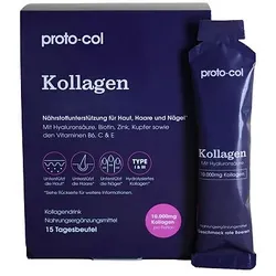 PROTO-COL Kollagen mit Hyaluronsäure Beerengeschmack 15 Sachets x 30ml