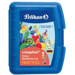 Pelikan 14 Stangen Kinderknete »Creaplast« blaues Etui