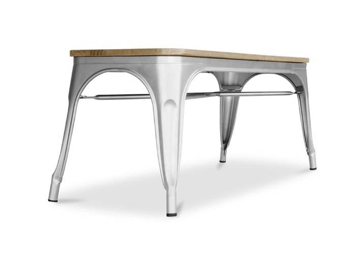 Banc Bistrot Metalix Design industriel en Métal et bois clair - Nouvelle édition Acier
