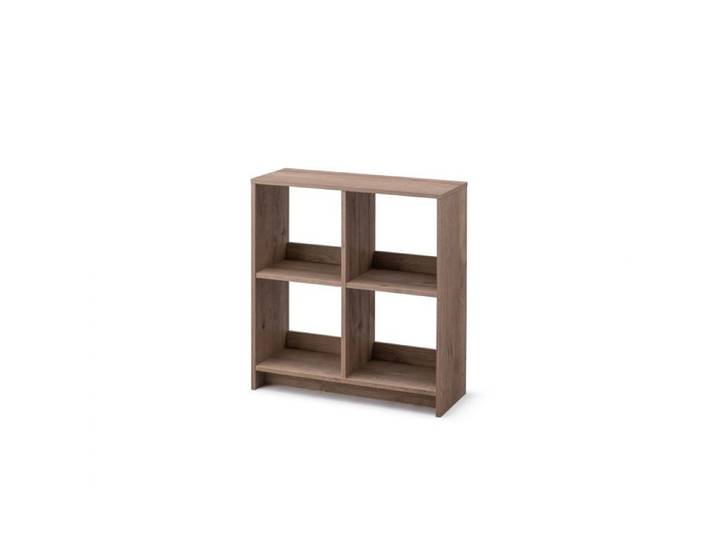 Iris Ohyama Meuble étagère de rangement Bibliothèque Modulable WOS--4 Marron Cendré L26.5 x P68.9 x H75.8 cm