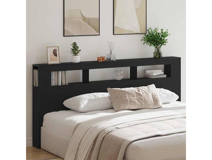 Tête de lit étagée en chêne noir 220 x 18,5 x 103,5 cm