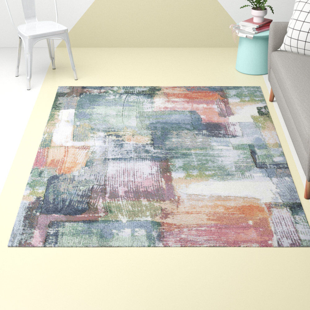 Rio Clymer Rectangle Abstract Area Rug Grey Rectangle 133 x 195cm