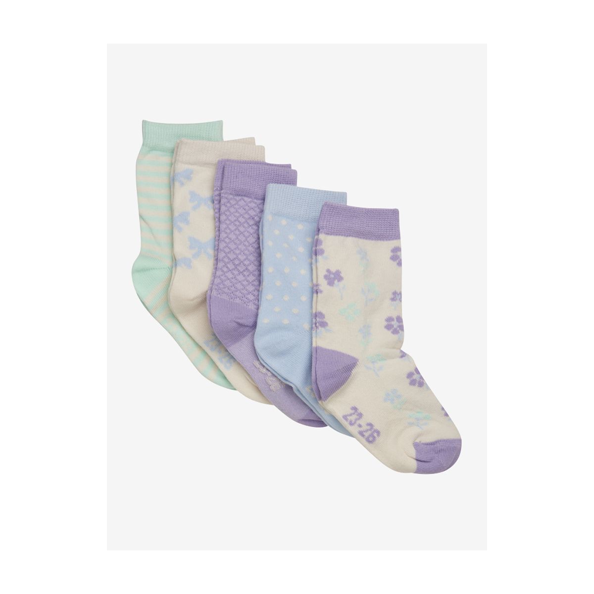 Minymo Socks w. Pattern (5-pack) lavender (630) 19\22 6022-630-19\22