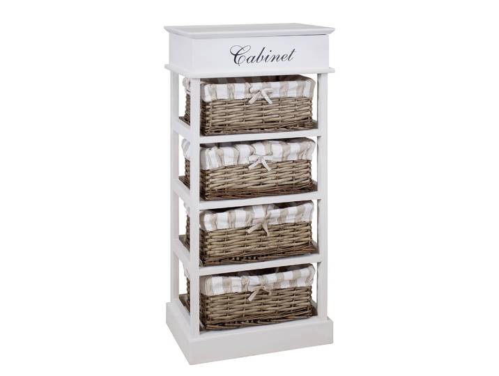 Kommode Elven IV 38 x 86 x 28cm Braun/Weiß