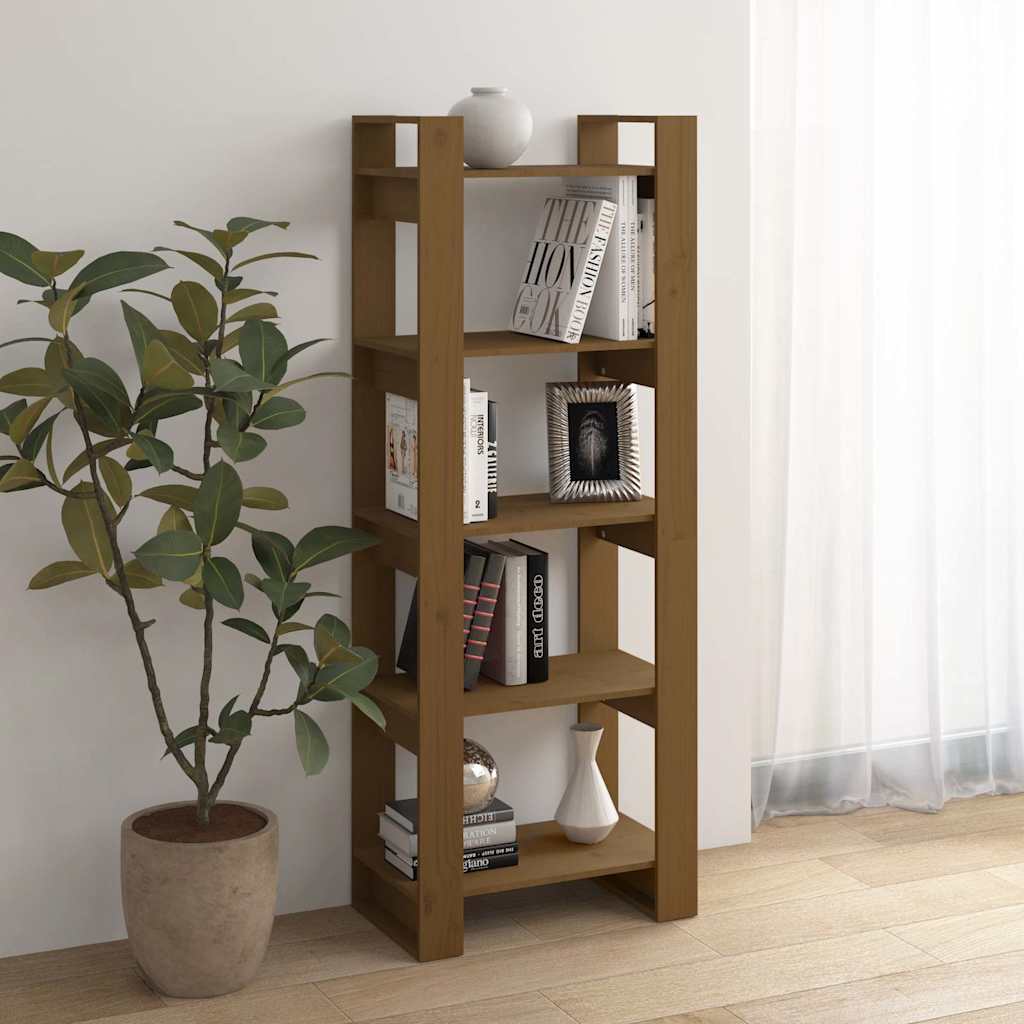 vidaXL Bibliothèque/Cloison Marron miel 60x35x160 cm Bois massif