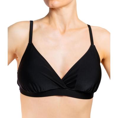 Triangel-Bikini-Top AQUARTI "Bikini Oberteil Damen Bikini Top Oberteil Triangel Neckholder Push Up Padded Zum Binden", Damen, Gr. 36, N-Gr, schwarz (design 042, mit träger, schwarz), Obermaterial: 80% Polyamid PA. 20% Elasthan EL., Bikini-Oberteile