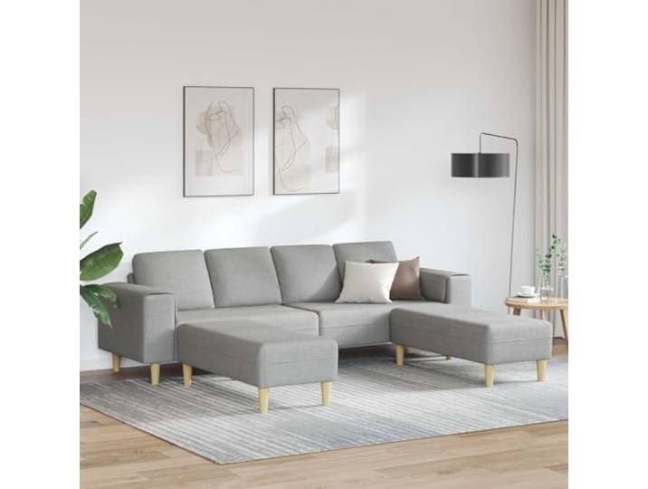 ZQQLVOO Wohnzimmer Couch 3 STK. Wolkengrau Polyester Schaumfüllung, Braune Beine, Ergonomische Armlehnen, Einfache Montage