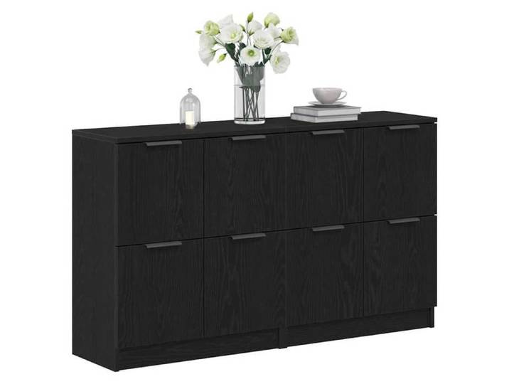 Buffet bas - JILI - Noir Bahut Chêne noir 180 x 30 x 70 cm Bois d'ingénierie FR29