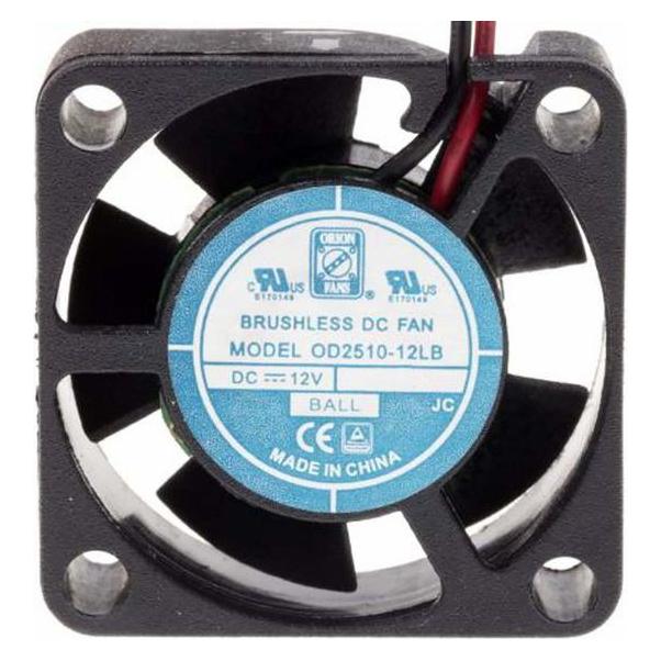 RS PRO DC axial fan, 25x10mm 3.06cu.m/h 12V (1442029)