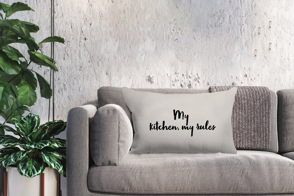 PillowMonkey Sierenkussen Culinair My Kitchen My Rules B/D: 60 x 40 cm