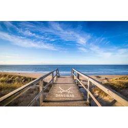 Leinwandbild WEG zum STRAND (BHT 120x80x3 cm) - bunt - BHT 120x80x3 cm