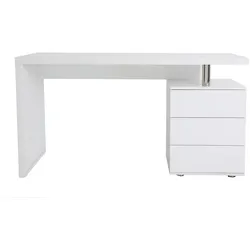 Design-Schreibtisch CALIX Weiß, 3 Schubladen
