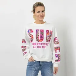DINE 'N' DANCE Sweatshirt platzierter Druck Rundhalsausschnitt oversized