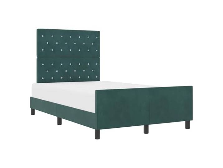 PUGYNBK Boxspringbett, Dunkelgrün, 120 x 200 cm, Samt Verstellbares Kopfteil, robuster Kiefernholzrahmen, einfache Montage, moderner Stil
