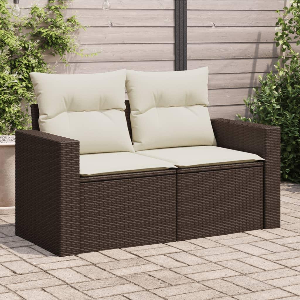 Gartenbank - Terrassenbank - Balkonbank - Zweisitzer - aus Poly-Rattan - wetterfest mit Stauraum