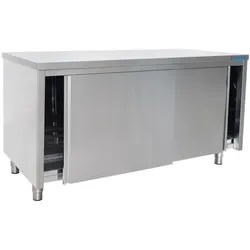 Saro Arbeitsschrank 1400x700x850mm mit Schiebetüren und 1 Boden aus Edelstahl