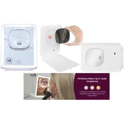 1 Stück Fantasia Reisespiegel LED 10-fach  Weiss