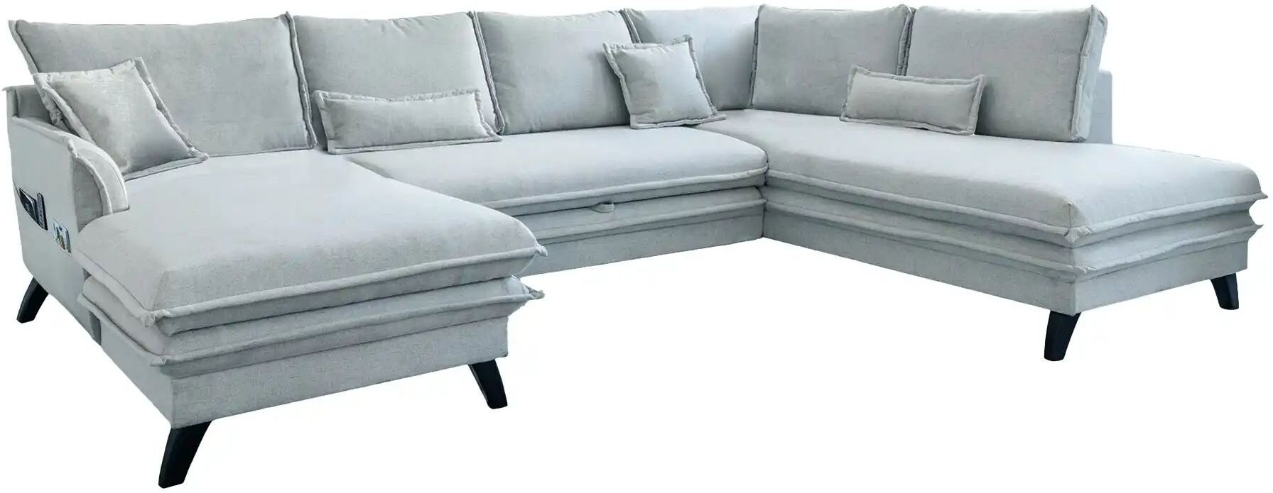Miuform Wohnlandschaft mit Schlaffunktion Charming Charlie ¦ grau ¦ Maße (cm):