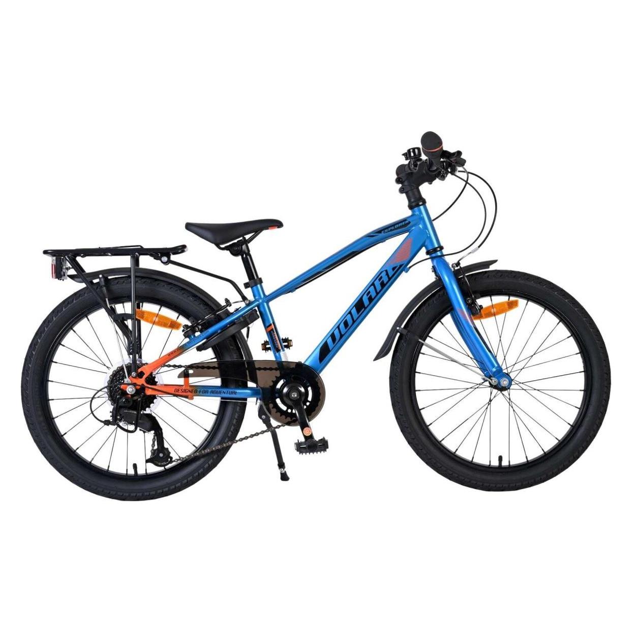 Volare Explorer Jungenfahrrad 20 Zoll Blau/Orange mit Handbremse, Rücktrittbremse, Licht und Schloss (20") (71815010)
