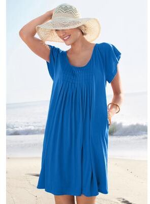 Plus Size Women's Box-Pleat Cover Up by Swim 365 in Dream Blue (Size 26/28) Swimsuit Cover Up