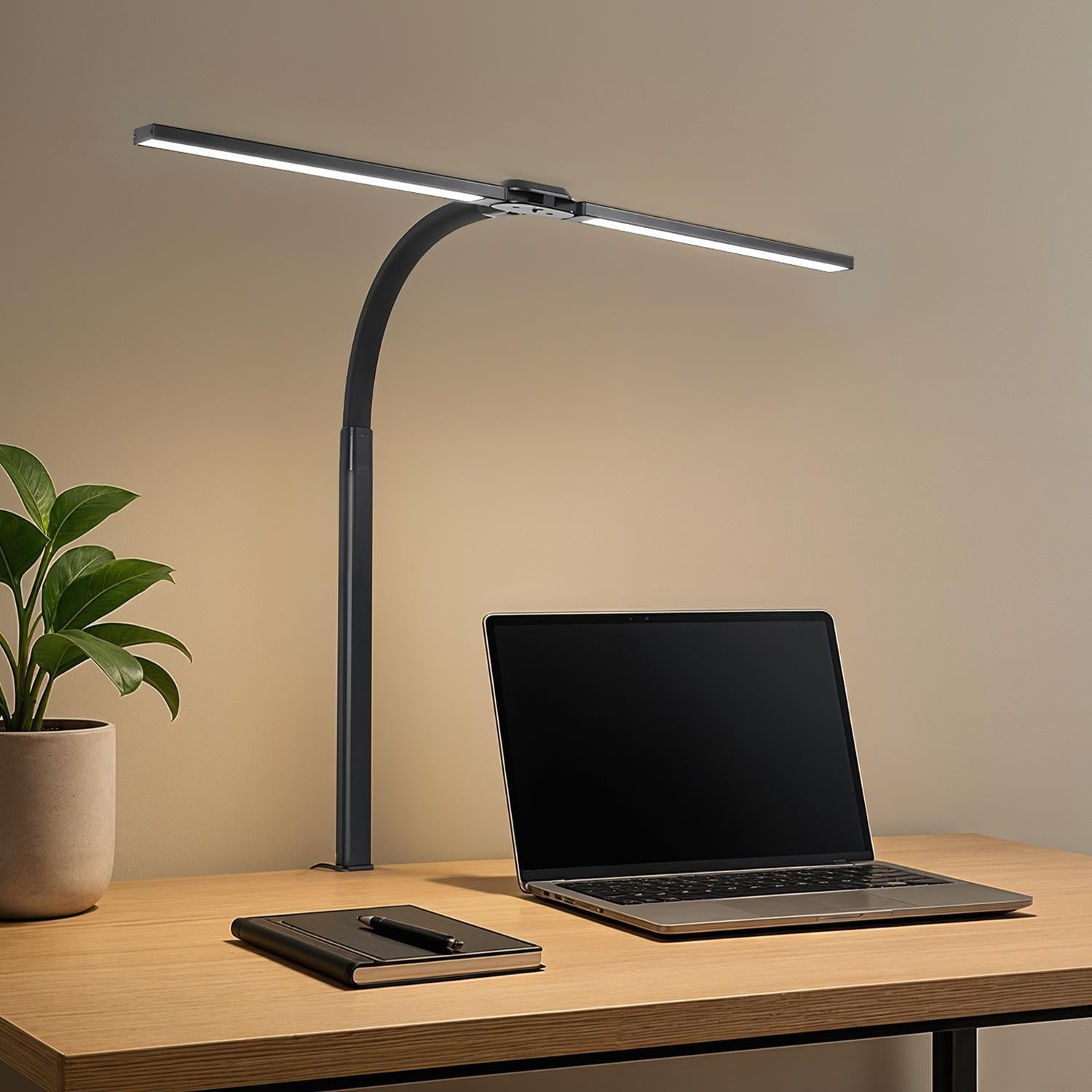 Goliving Bureaulamp met klem, 78 cm, dimbare LED, zwart
