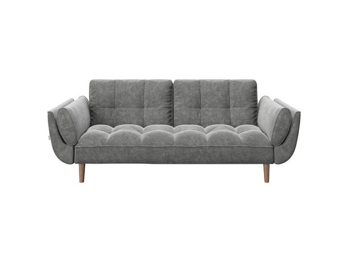 2-Sitzer-Sofa Scarlett mit Schlaffunktion Anthrazit Samt