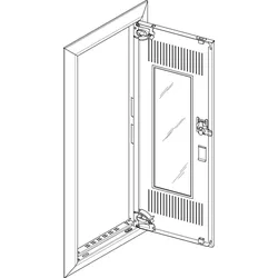 ABN GBRU15TM Blendrahmen + Mediatür 1x5 für UP-Feldverteiler, 1x5-reihig