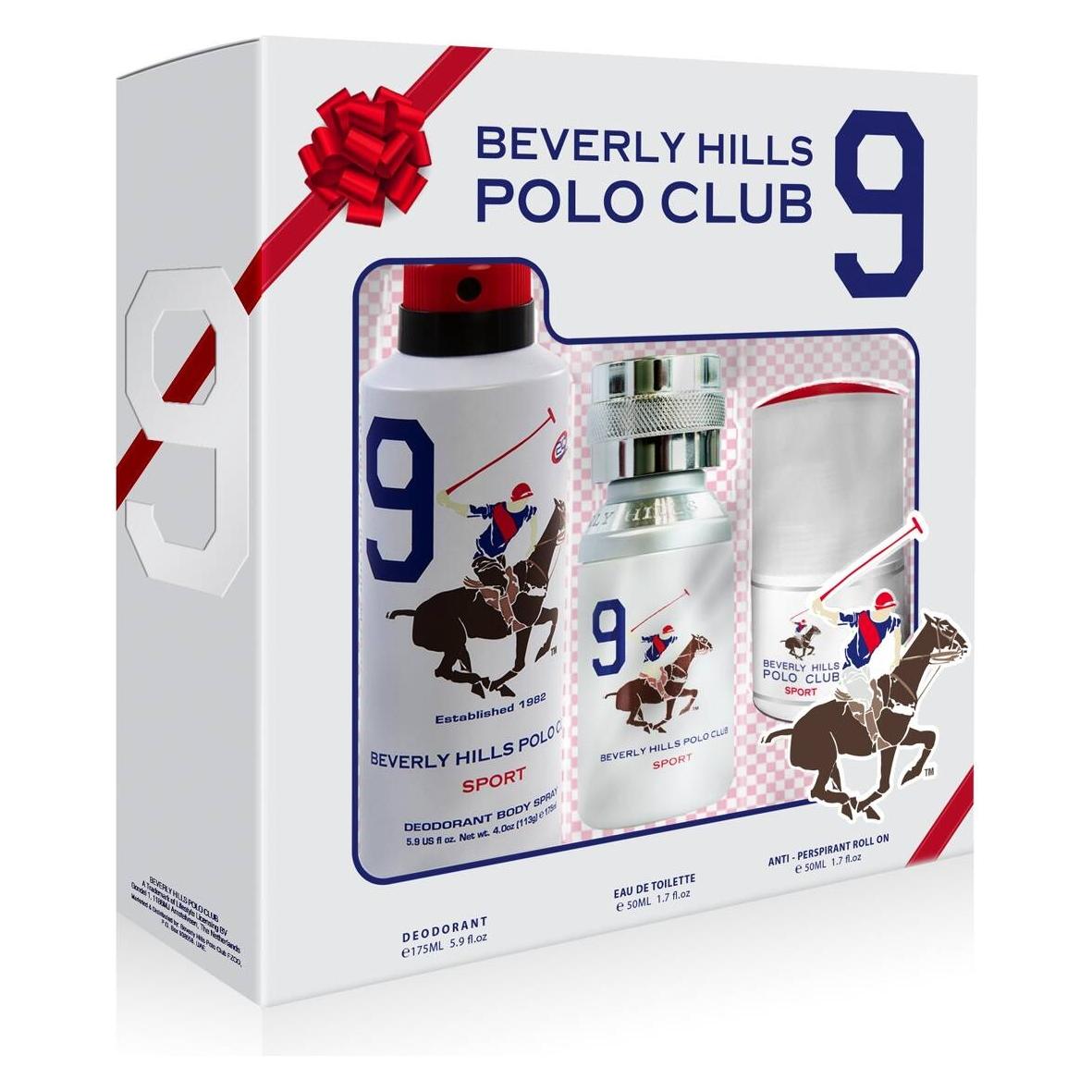 Beverly Hills Polo Club 1982 - Sport 9 Eau De Toilette + Anti-Perspirant Deodorant Spray + Anti-Perspirant Deodorant Roll-On (Körperpflegeset, Parfum Set) (56460831)
