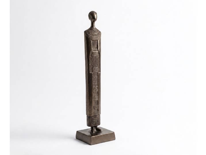 DELIFE Figur Signum B12 x T12 x H51 cm Aluminium Mokka Bronze Gegossen, Wohnaccessoires