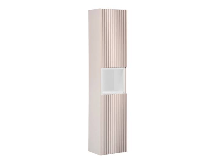 Colonne murale 2 portes 1 niche Riva Cachemire et Blanc