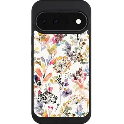 Nivocase Handyhülle für Google Pixel 11 Hülle NIVOpure Case Schwarz Blume Muster Pastell (Google Pixel 11), Smartphone Hülle, Schwarz