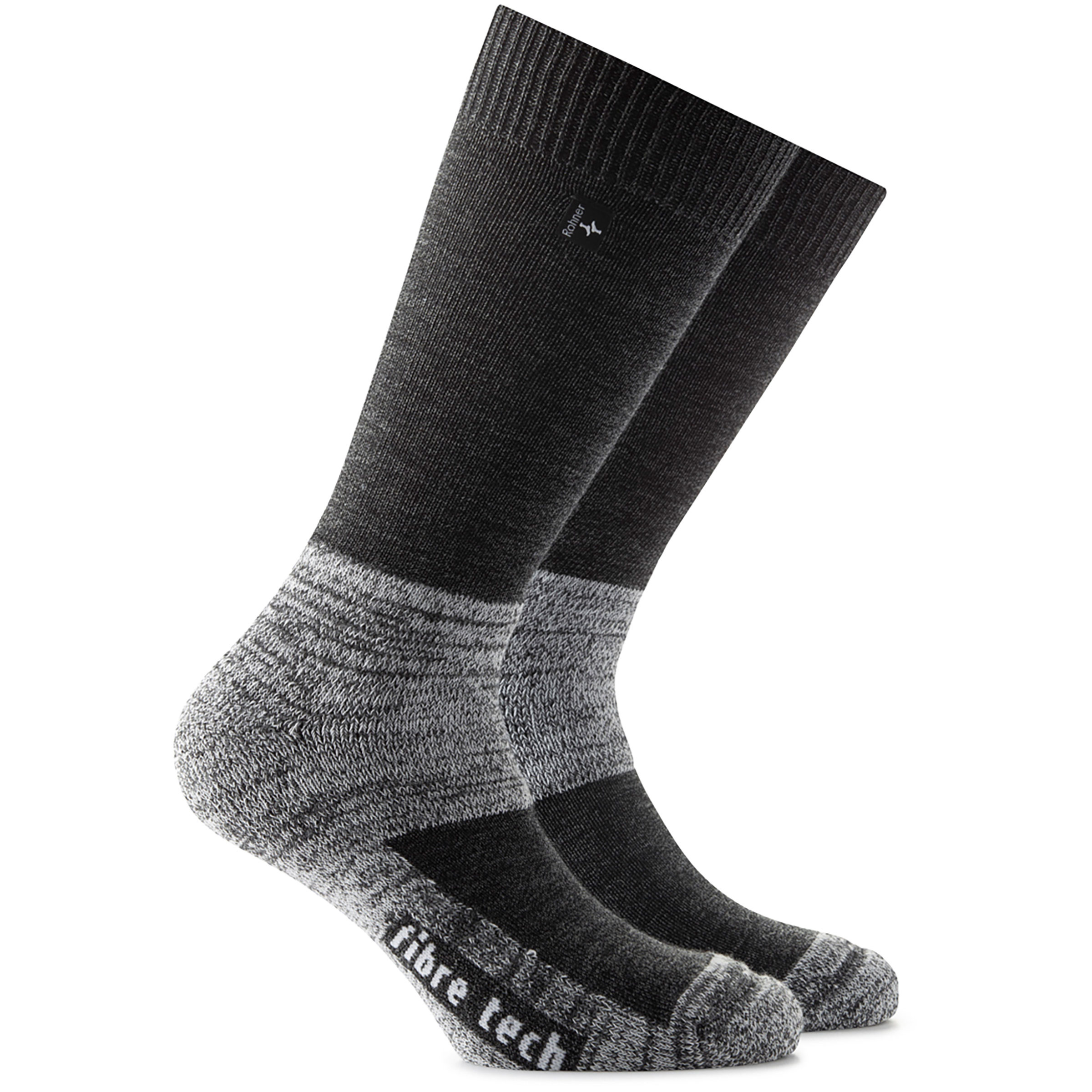 Rohner Fibre Tech Wandersocken schwarz Größe 44 Camping Widerstandsfähig Merinowolle | schoeller