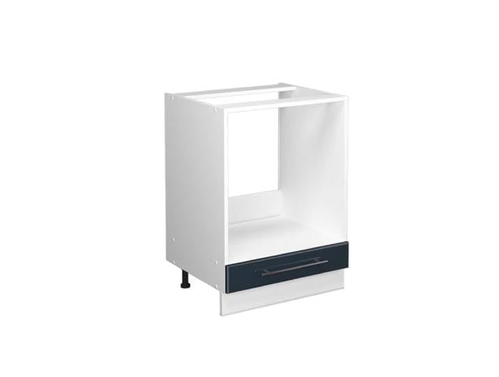 Vicco Herdumbauschrank Fame-Line , Dunkelblau Hochglanz/Weiß 60 cm MDF-Front · Ohne Arbeitsplatte · Höhenverst. Füße · Metallgriffe · Einfache Integration