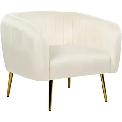 SESSEL Samtstoff Beige Laconia
