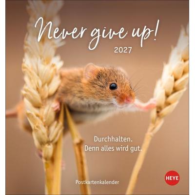 Never give up! Postkartenkalender 2027 - Durchhalten. Denn alles wird gut.