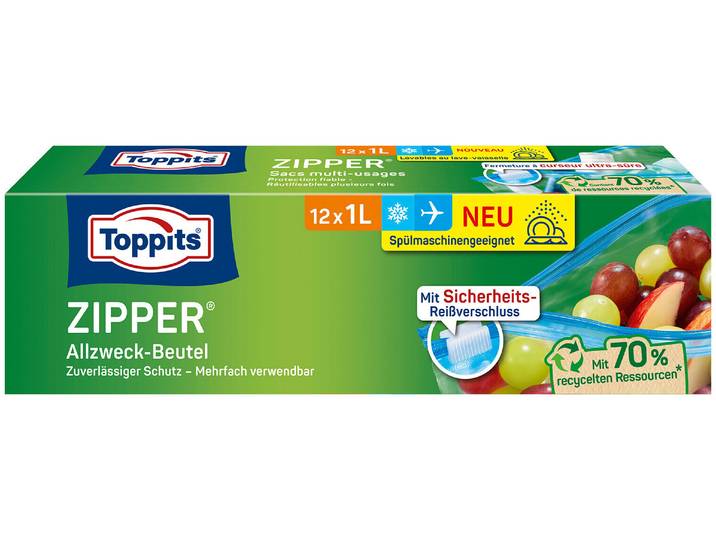 Toppits Zipper Allzweck-Beutel 1 L
