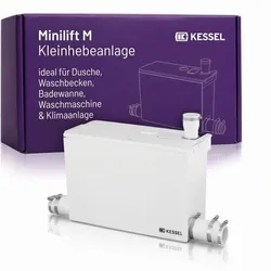 KESSEL Minilift M Kleinhebeanlage 28565 für fäkalienfreies Abwasser,  kompakt, anschlussfertig, ideal für Dusche, Waschbecken, Badewanne,  Waschmaschine & Klimaanlage